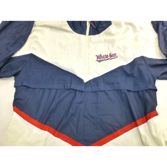 Chicago White Sox Quarter Zip Jacket Windbreaker Tri Color Chevron Xfinity Polye - Picture 7 of 16